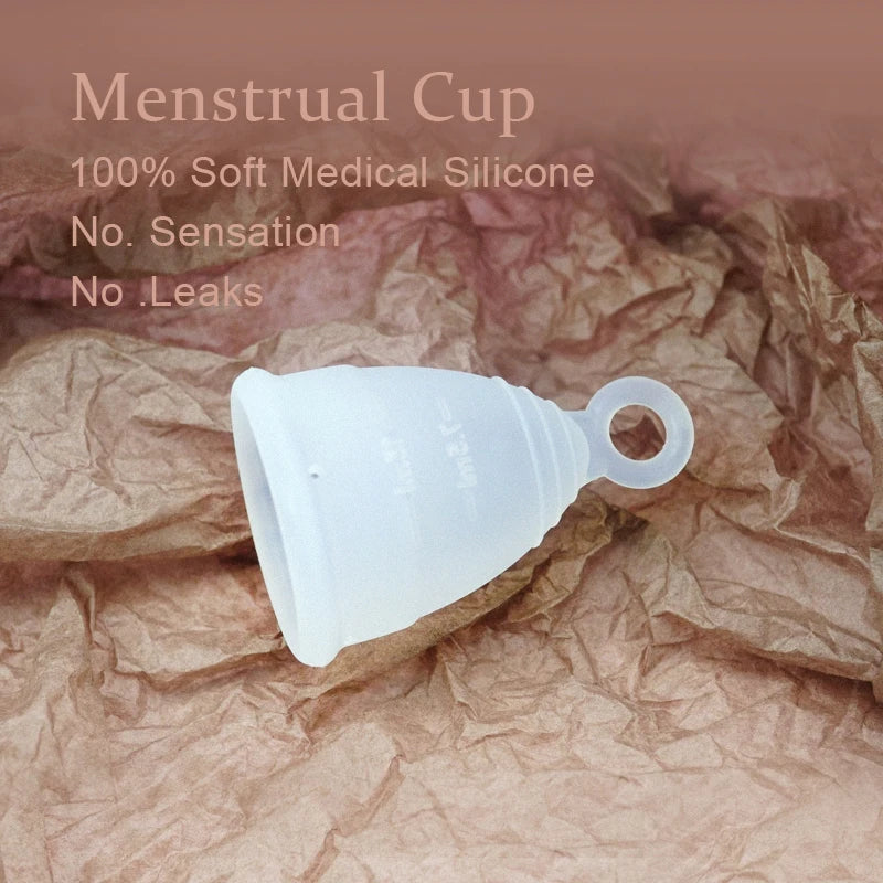 Medical Silicone Menstrual Cup with Ring Women Certified Copa Menstrual Collector Reusable Vaginal Care Health Period Cup