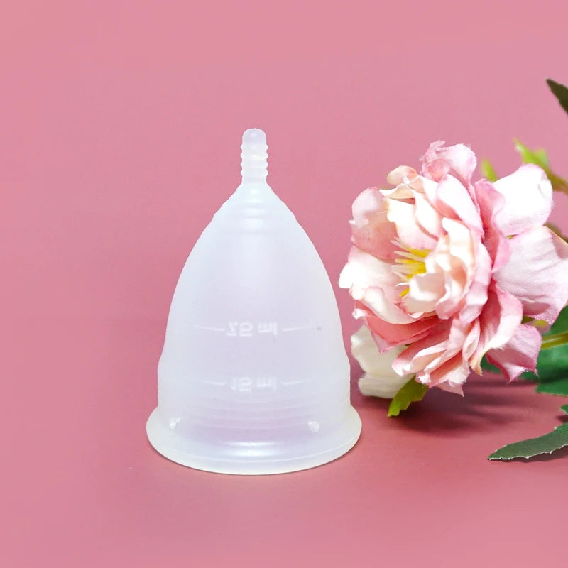Medical Silicone Menstrual Cup with Ring Women Certified Copa Menstrual Collector Reusable Vaginal Care Health Period Cup