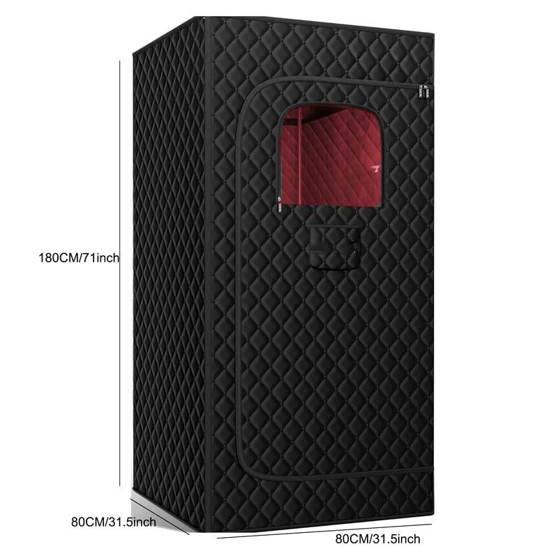 Redlight Sauna Box,Portable Sauna for Home Use Personal Steam Sauna with 3L Steamer, 9 Levels, Folding Chair,Sauna Tent Extra Large Size (31.5 * 31.5 * 71Inch)
