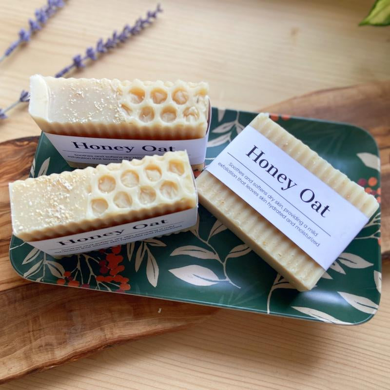 Honey Oat Soap Bar - Handmade Soap, Homemade Soap, Natural Soap, Palm Free Soap, Cold Process Soap, Artisan Soap, Essential Oil Soap