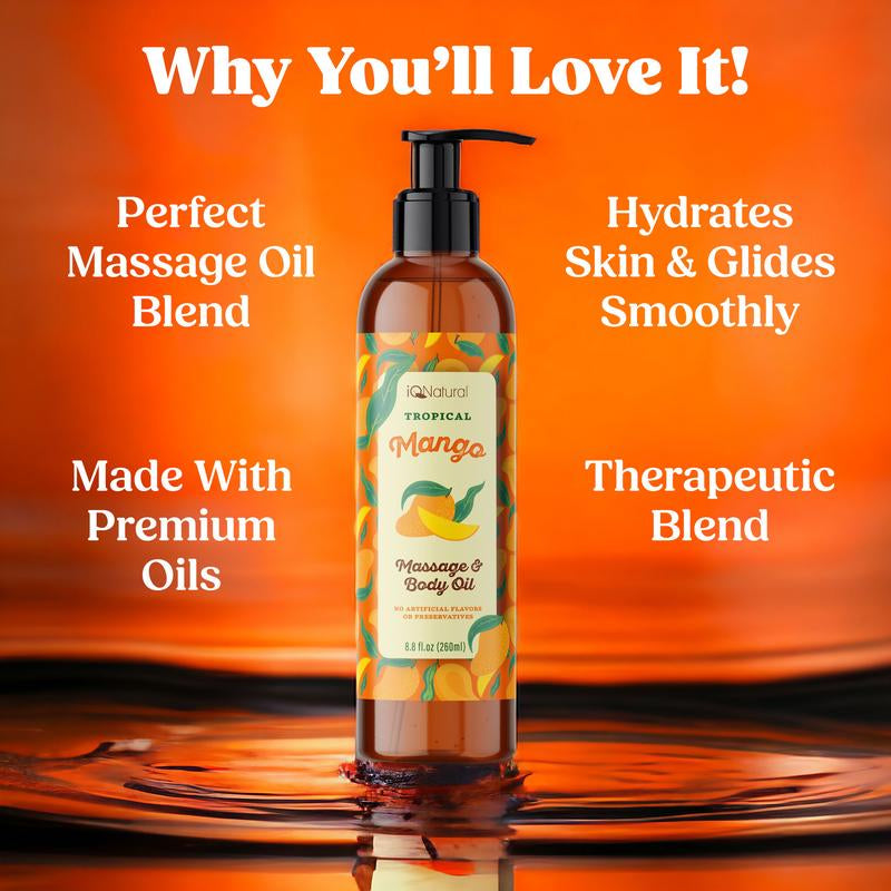 Mango Massage Oils, Massage Oils for Massage Therapy, Tropical Massage Oil, Hydrating Massage Oil–8Oz