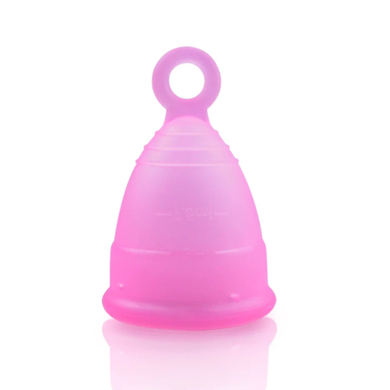 Medical Silicone Menstrual Cup with Ring Women Certified Copa Menstrual Collector Reusable Vaginal Care Health Period Cup
