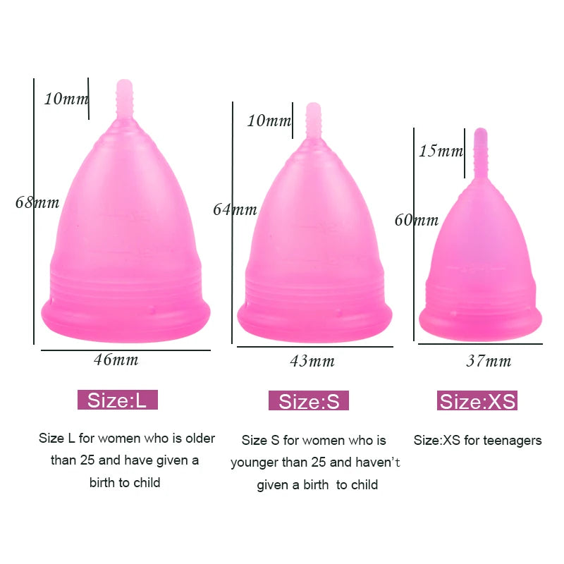 Medical Silicone Menstrual Cup with Ring Women Certified Copa Menstrual Collector Reusable Vaginal Care Health Period Cup