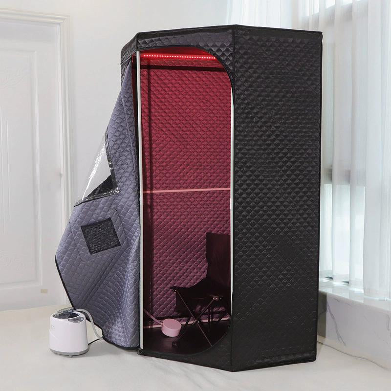 Redlight Sauna Box,Portable Sauna for Home Use Personal Steam Sauna with 3L Steamer, 9 Levels, Folding Chair,Sauna Tent Extra Large Size (31.5 * 31.5 * 71Inch)