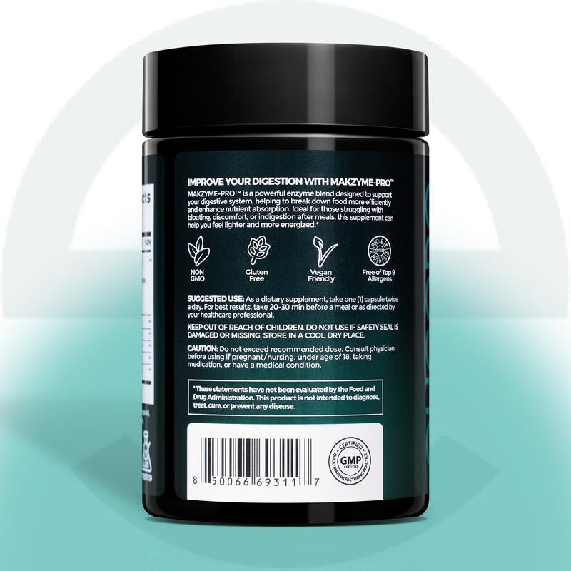ELICORE Digestive Enzyme Pro Blend – Gut Health Support with Bromelain & Papaya Enzyme – Relieves Gas & Bloating – Gluten-Free – 60 Veg Capsules