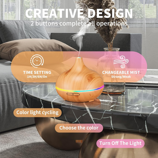 Aroma Diffuser for Essential Oils Large Room – Ultrasonic Aromatherapy Diffuser with 10 Essential Oils, Cool Mist Humidifier & Vaporizer for Home & Bedroom