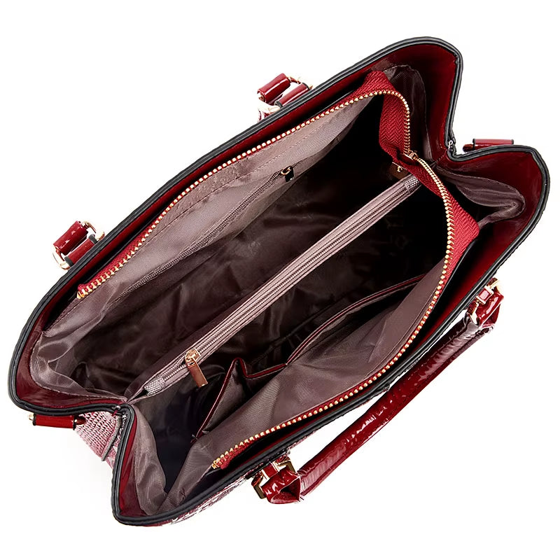 Designer Leather Tote Bag for Women - Luxury Large Capacity Shoulder and Crossbody Handbags