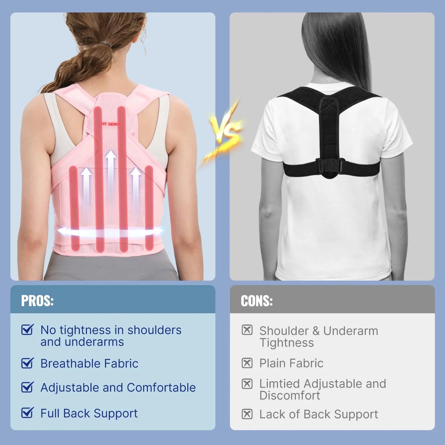 Back Brace Posture Corrector for Women, Back Straightener Posture Corrector, Scoliosis and Hunchback Correction, Back Pain, Spine Corrector, Support, Adjustable Posture Trainer,Pink Large
